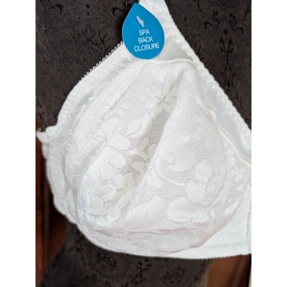 Bali Double Support Wirefree Bra Style 3372 Spa White Size 42C Lace Design - Picture 2 of 7